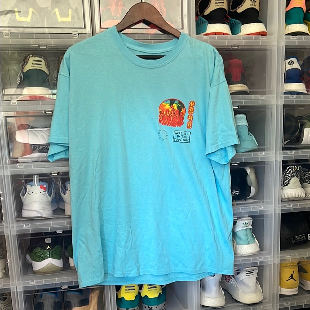 Cactus Jack by Travis Scott Blue Graphic Short Sleeve Tee